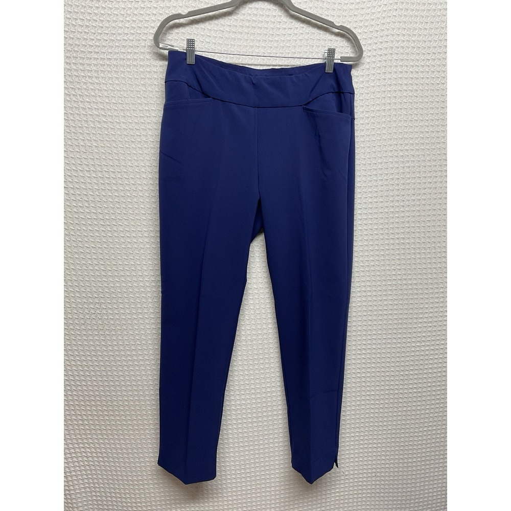 IBKUL Royal Blue Stretch Tummy Control Ankle Performance Pants Womens 12